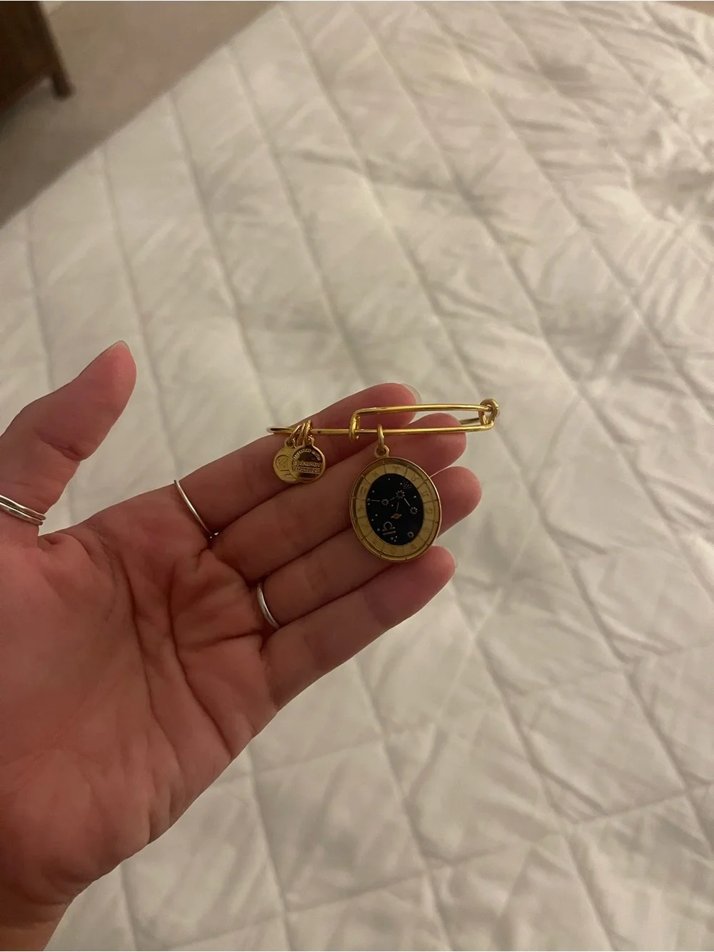 Gold Astrological Libra Star Dial Charm Pin - Women Jewelry